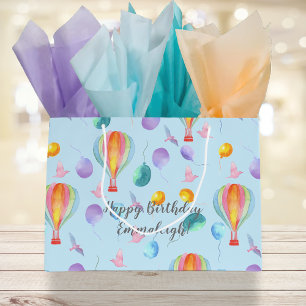 Maßgeschneidertes Wasserfarben-Heißluftballon-Must Große Geschenktüte