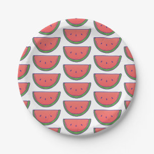 Maßgeschneidertes Wassermelonmuster Pappteller