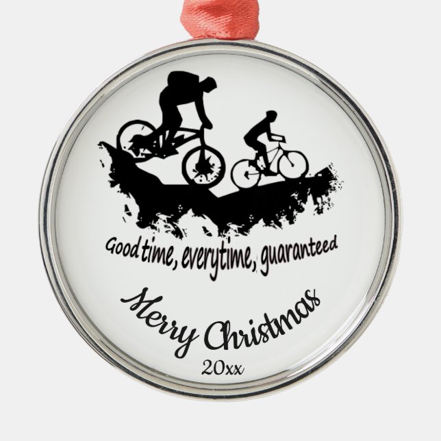 Maßgeschneidertes Weihnachts-Bike-Angebot Ornament Aus Metall (Vorne)