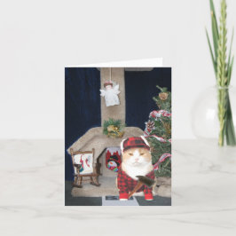Maßgeschneidertes Weihnachtskatzenspiel Feiertagskarte