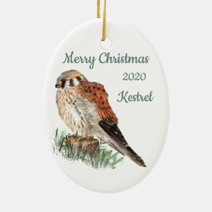 Maßgeschneidertes Weihnachtswasserkestrel, Falken Keramik Ornament