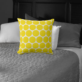 Maßgeschneidertes Weiß mit gelbem Polka-Punktmuste Kissen