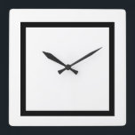 Maßgeschneidertes Weiß mit schwarzem Streifen deko Quadratische Wanduhr<br><div class="desc">Maßgeschneidertes Weiß mit schwarzem Streifen Decorative Square Wall Clock</div>