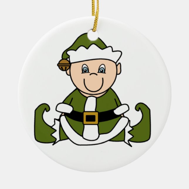 Maßgeschneidertes White Baby Elf Ornament (Vorne)