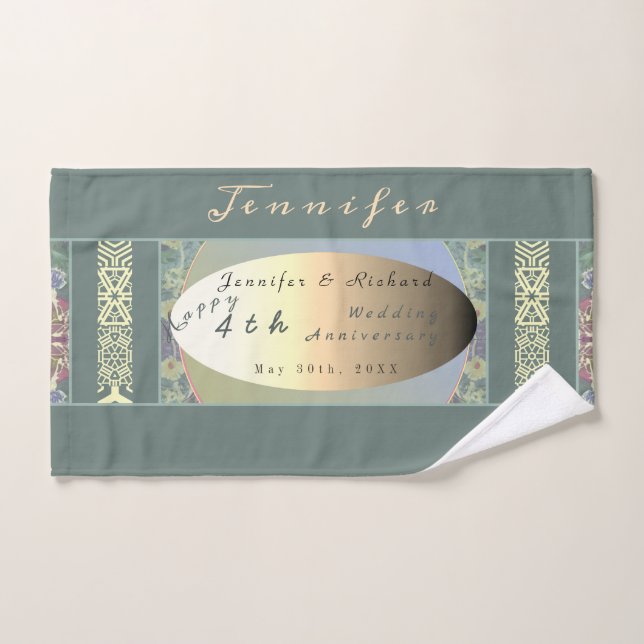 Maßgeschneidertes Wildblume Hochzeitsstipenhandtuc Badhandtuch Set (Handtuch)