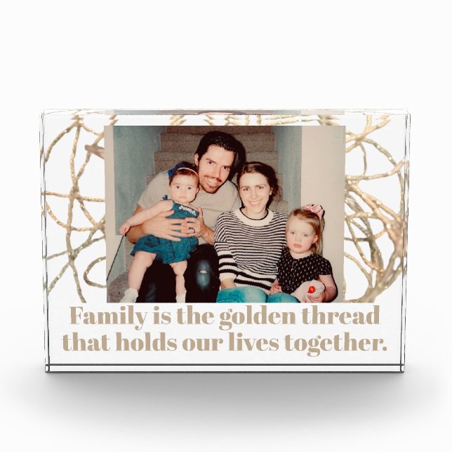 Maßgeschneidertes Zitat Foto-Gold der Familie Fotoblock (Vorderseite)