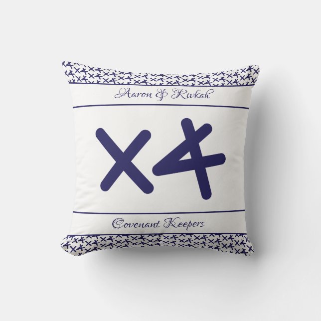 Maßgeschneidertes Zitat für den Namen der weißen M Kissen (Vorderseite)