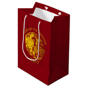 Maßgeschneidertes Zodiac 2017 Rooster Year Medium  Mittlere Geschenktüte
