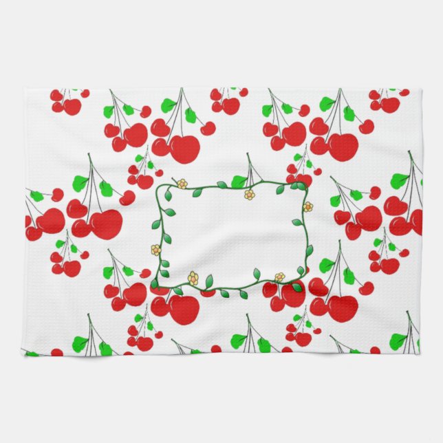 Maßgeschneidertes Zubehör für rote Kirsche LeahG Küchentuch (Horizontal)