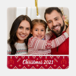 Maßgeschneidertes zweiseitiges Foto Nordic Christm Keramikornament