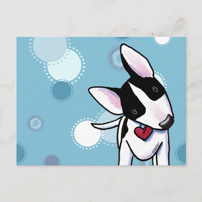 Massierte Bull Terrier Dotcard Postkarte (Vorderseite)