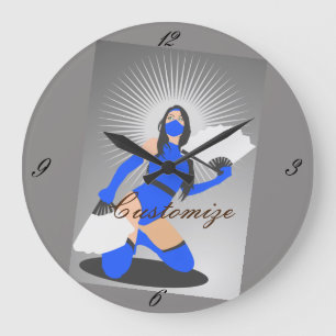 Massierte Kriegerprinzessin Thunder_Cove Große Wanduhr