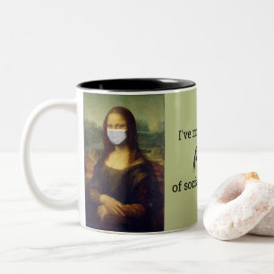 Massierte Mona Lisa soziale Distanz Zweifarbige Tasse