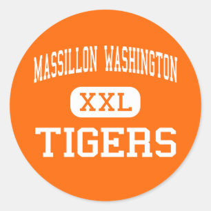 Massillon Washington - Tiger - hoch - Massillon Runder Aufkleber