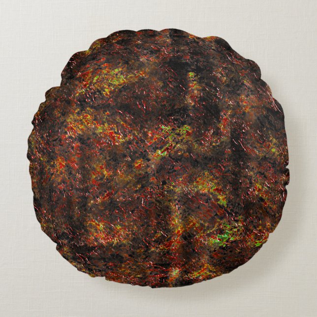 Massive Flecken und braun auf einem Minzgrün Rundes Kissen (Vorderseite)