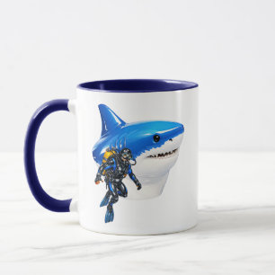 Massive Hai-Illustration Glänzender Ozean-Riese Tasse