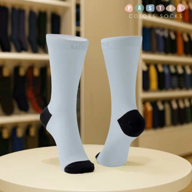 Massive weiche Himmelslicht Pastell Babyblau Farbe Socken (Solid Soft Sky Light Pastel Baby Blue Color Socks
)