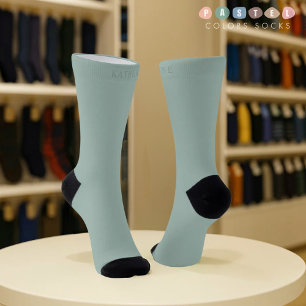 Massive weiches Licht Pastell-Sage-Moos-Grün Farbe Socken