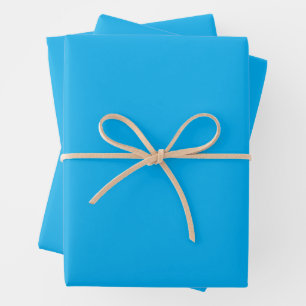 Massives Cyanblau Hintergrund Geschenkpapier Set