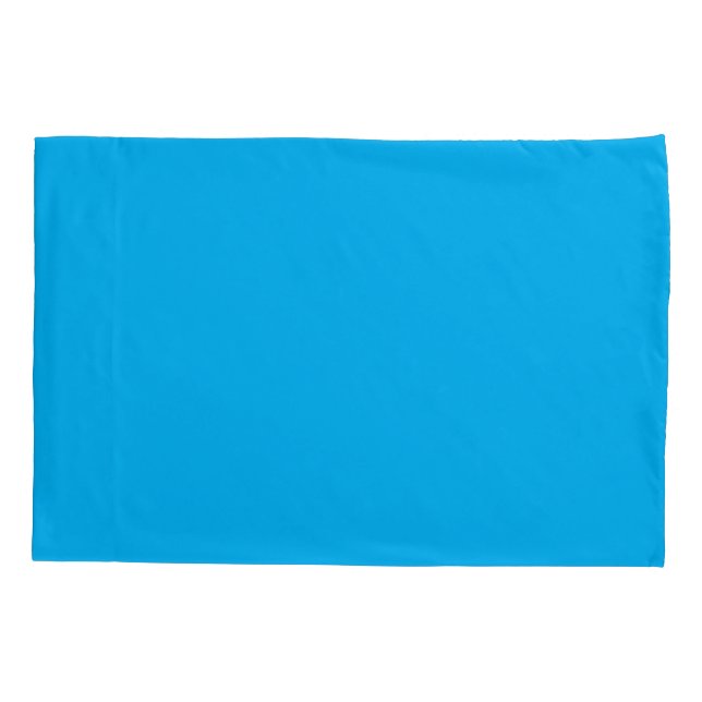 Massives Cyanblau Hintergrund  Kissenbezug (Rückseite)
