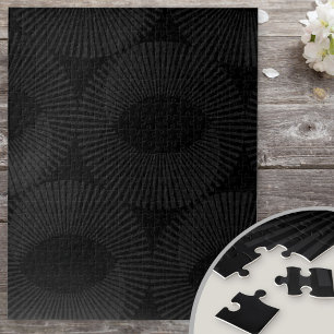 Massives Schwarz-Weiß-Geometrisches Domino-Illusio Puzzle