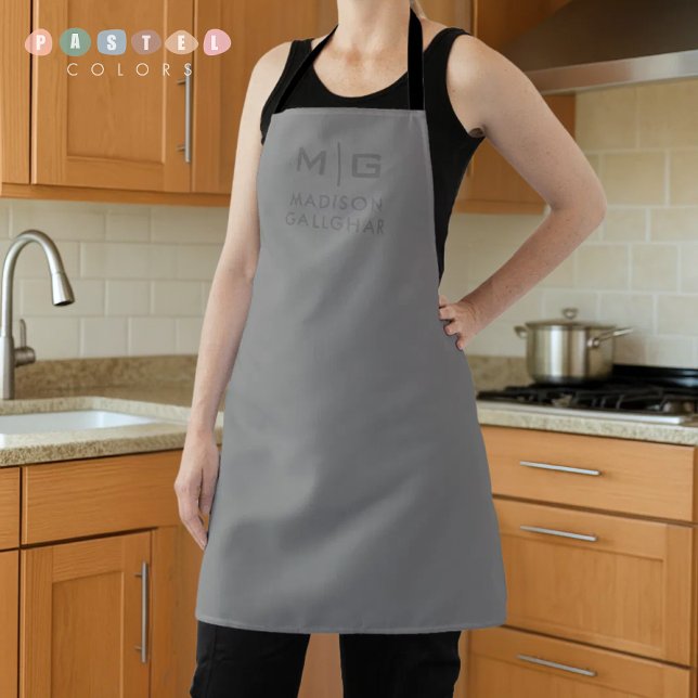 Massives, weiches, hellgraues Pastell-Stahlgrau Fa Schürze (Solid Soft Light Gray Pastel Steel Grey Color Apron
)