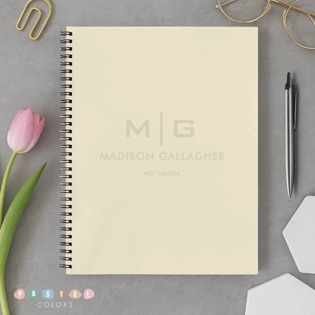 Massives, weiches Licht Pastell Beige Creme Gelbe  Notizbuch (Solid Soft Light Pastel Beige Cream Yellow Color Notebook
)