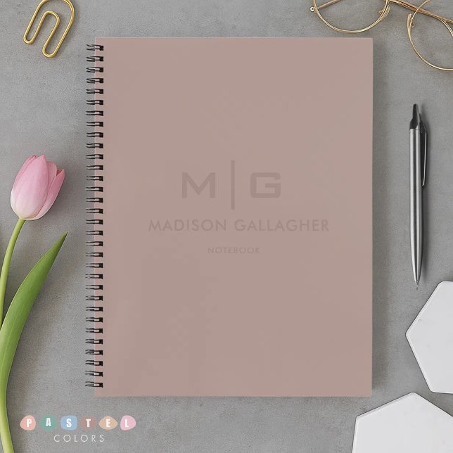 Massives, weiches Licht Pastell Rotholz Rosa Braun Notizbuch (Solid Soft Light Pastel Redwood Pink Brown Color Notebook
)