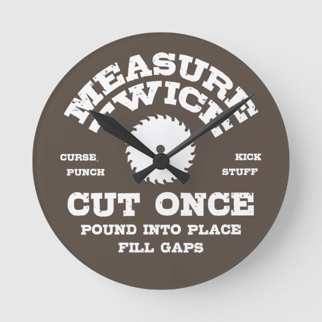 Maßnahme zweimal IV Runde Wanduhr (Vorderseite)