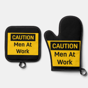 MASSNAHMEN Männer am Arbeitsplatz Ofenhandschuh & Topflappen-Set