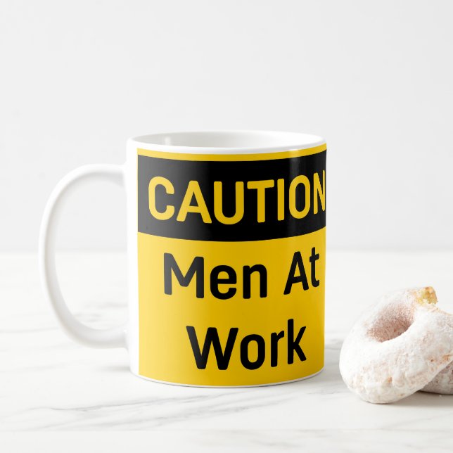 MASSNAHMEN Männer am Arbeitsplatz Tasse (Mit Donut)