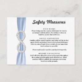 Maßnahmen zur Unendlichkeit von Diamanten mit blau Begleitkarte