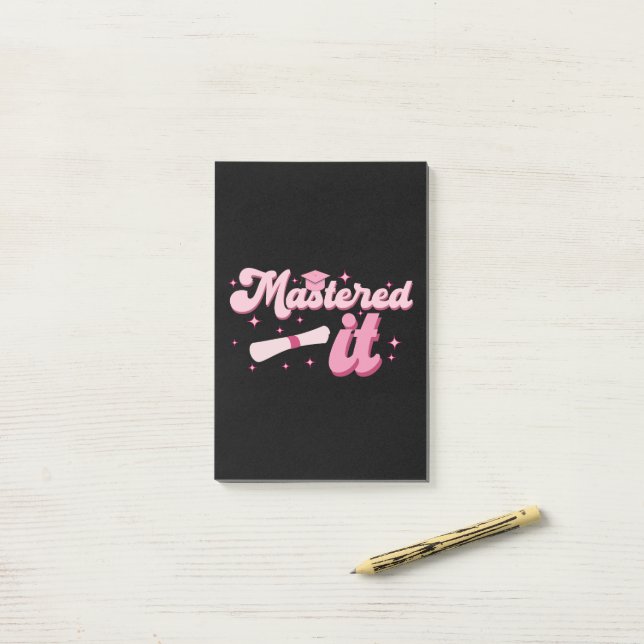 Master-Abschluss-MBA-Abschluss Post-it Klebezettel (Auf Schreibtisch)