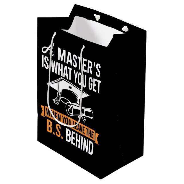 Master-Abschluss MBA Master-Abschluss Abschluss Mittlere Geschenktüte (Vorderseite Schrägansicht)