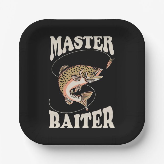 Master-Baiter-Fischerei Pappteller (Vorderseite)
