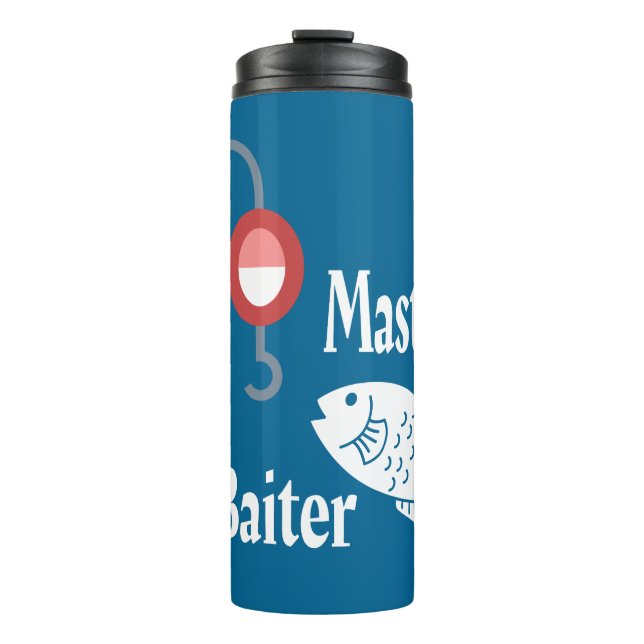 Master Baiter Fishing Funny Novelty Fish Joke Thermosbecher (Vorderseite)
