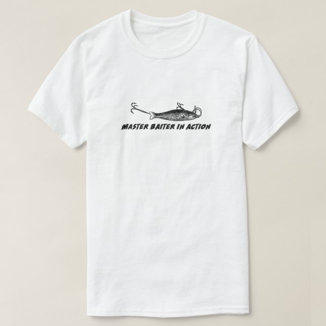 Master Baiter in Action T - Shirt - Funny Fishing (Design vorne)