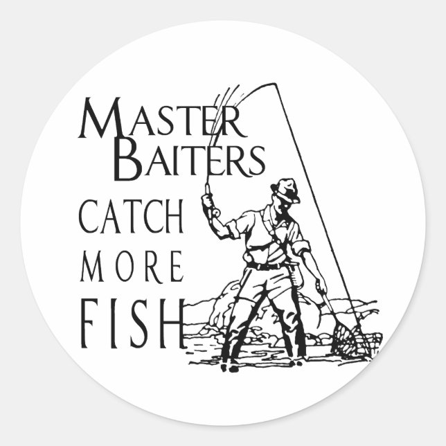MASTER BAITERS FANGEN MEHR FISCH RUNDER AUFKLEBER (Vorderseite)