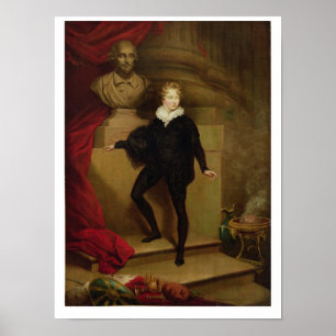 Master Betty als Hamlet vor einer Büste Shakespear Poster
