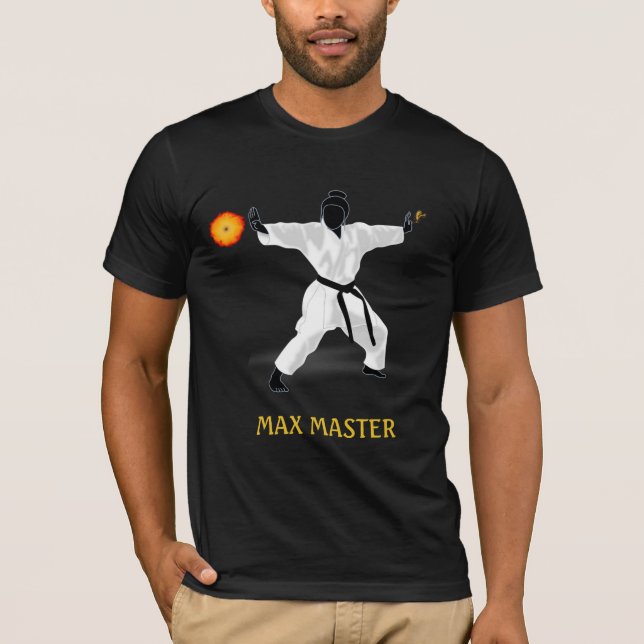 Master Black Belt, Feuerball und Kalligrafie T-Shirt (Vorderseite)