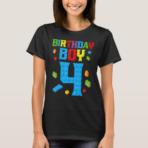Master Builder 4. Geburtstag Junge 4 Vierjährige B T-Shirt