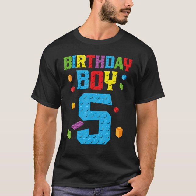 Master Builder 5th Birthday Boy 5 Five Year Buildi T-Shirt (Vorderseite)