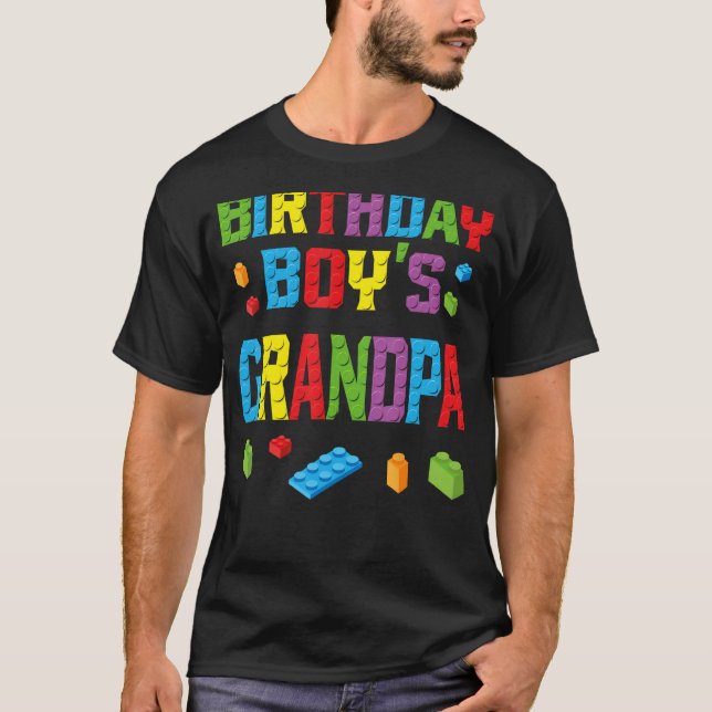 Master Builder Birthday Boy's Opa Gebäude Bri T-Shirt (Vorderseite)
