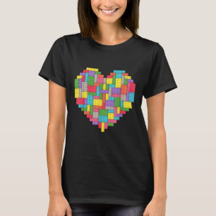 Master Builder Block Brick Gebäude Herz T-Shirt