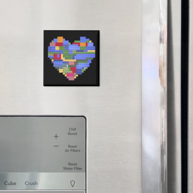 Master Builder Block Brick Gebäude Herz Valentin Magnet (In Situ (Kühlschrank))