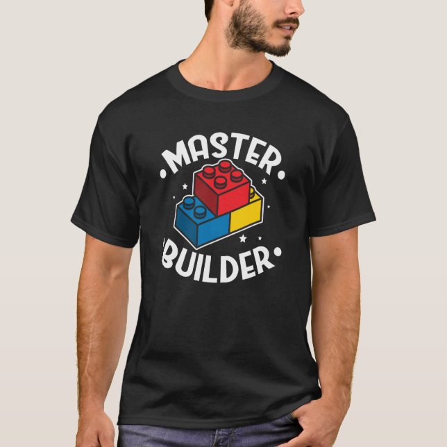 Master Builder Building Blocks Men Women Youth  4 T-Shirt (Vorderseite)