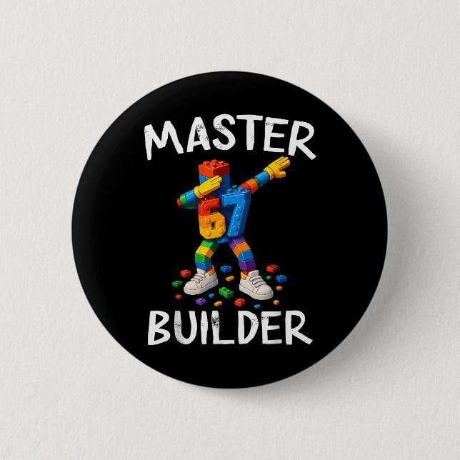 Master Builder Dabbing 67 Meme Bausteine Bri Button (Vorderseite)