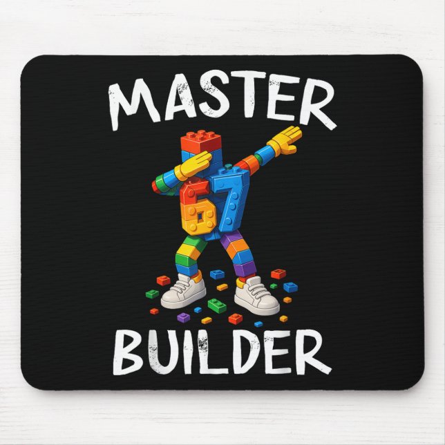 Master Builder Dabbing 67 Meme Bausteine Bri Mousepad (Vorne)