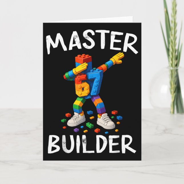 Master Builder Dabbing 67 Meme Building Blocks Bri Karte (Vorderseite)