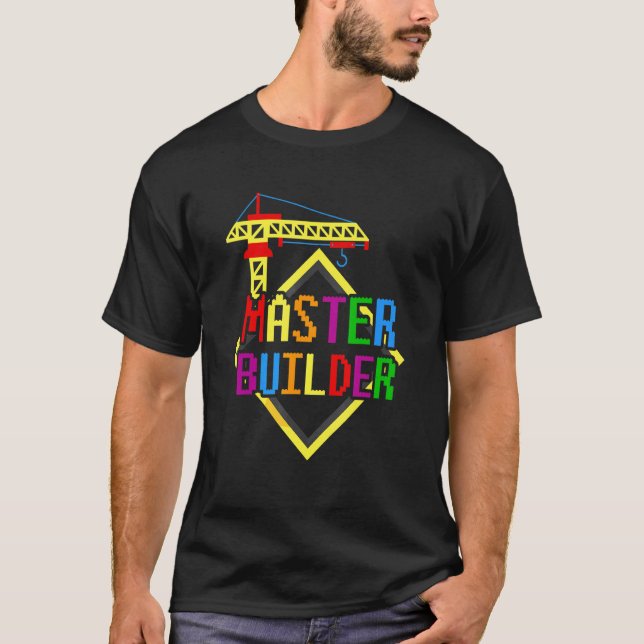 Master Builder Engineer Gebäude Blocks Bricks Bri T-Shirt (Vorderseite)